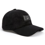 Load image into Gallery viewer, Fevani Black Mohair Baseball Cap With Metal Badge
