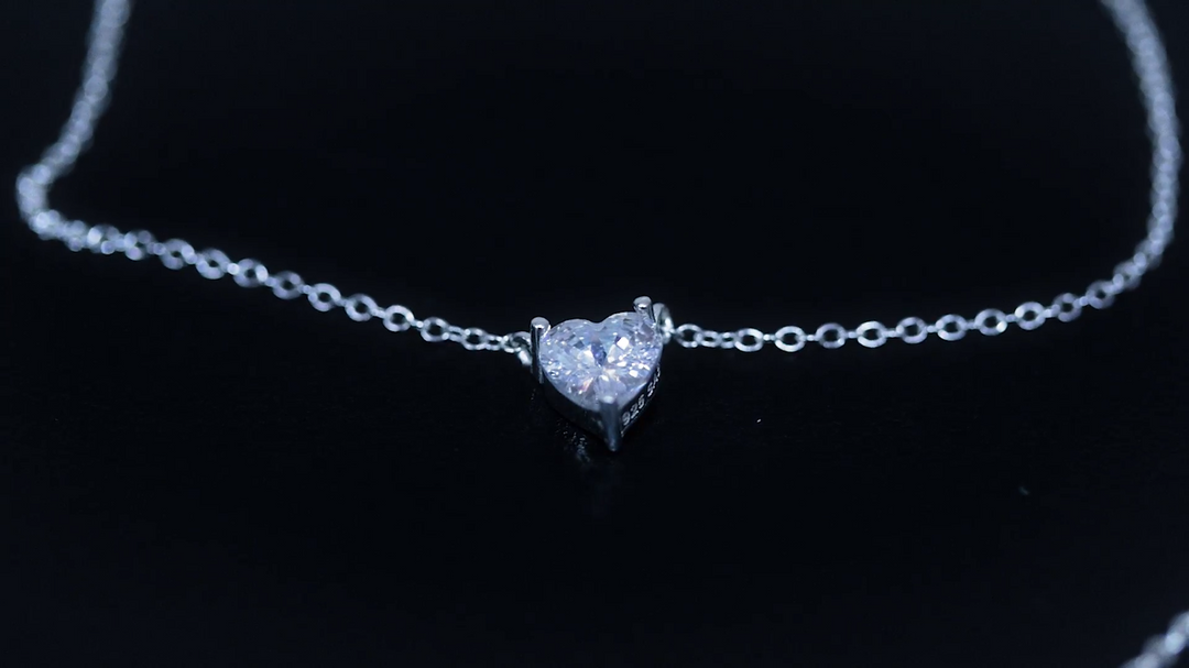 Heart shaped 925 silver necklace
