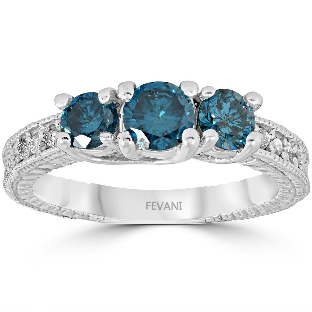3 Stone Blue Cammilla Diamond Ring