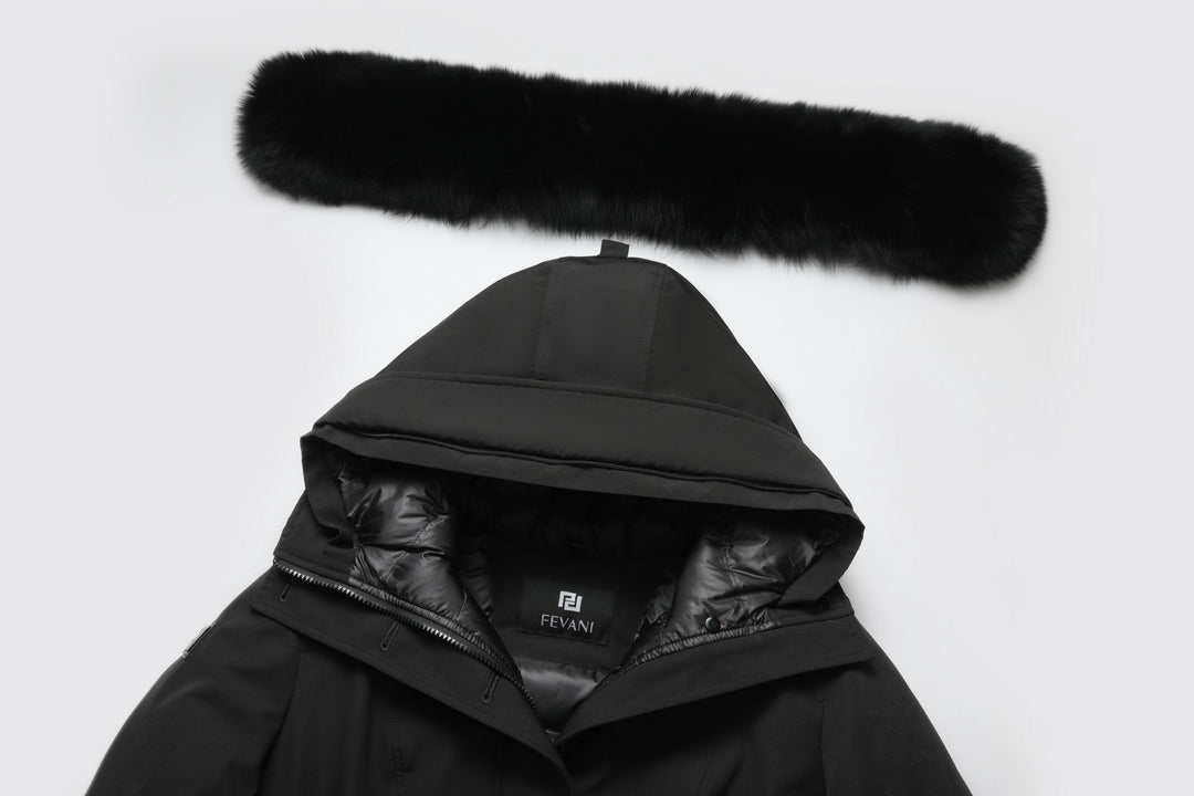 Men's Deluxe Parka Coat - (Black Fox Trim)