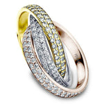 Laden Sie das Bild in den Galerie-Viewer, 14k Yellow Gold Diamond Danella Rolling Ring