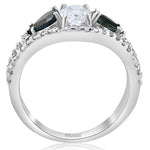 Laden Sie das Bild in den Galerie-Viewer, 14k White Gold Blue Diamond Sapphire Desyree Engagement Ring