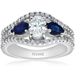 Laden Sie das Bild in den Galerie-Viewer, 14k White Gold Blue Diamond Sapphire Desyree Engagement Ring