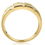 Laden Sie das Bild in den Galerie-Viewer, 10k Yellow Gold Fleurette Diamond Ring