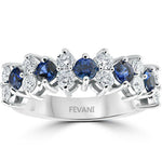 Laden Sie das Bild in den Galerie-Viewer, 14k White Gold Blue Domanke Diamond Wedding Anniversary Ring