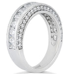 Ladda upp bild till gallerivisning, 14k White Gold Princess Cut Domeneque Diamond Wedding Ring