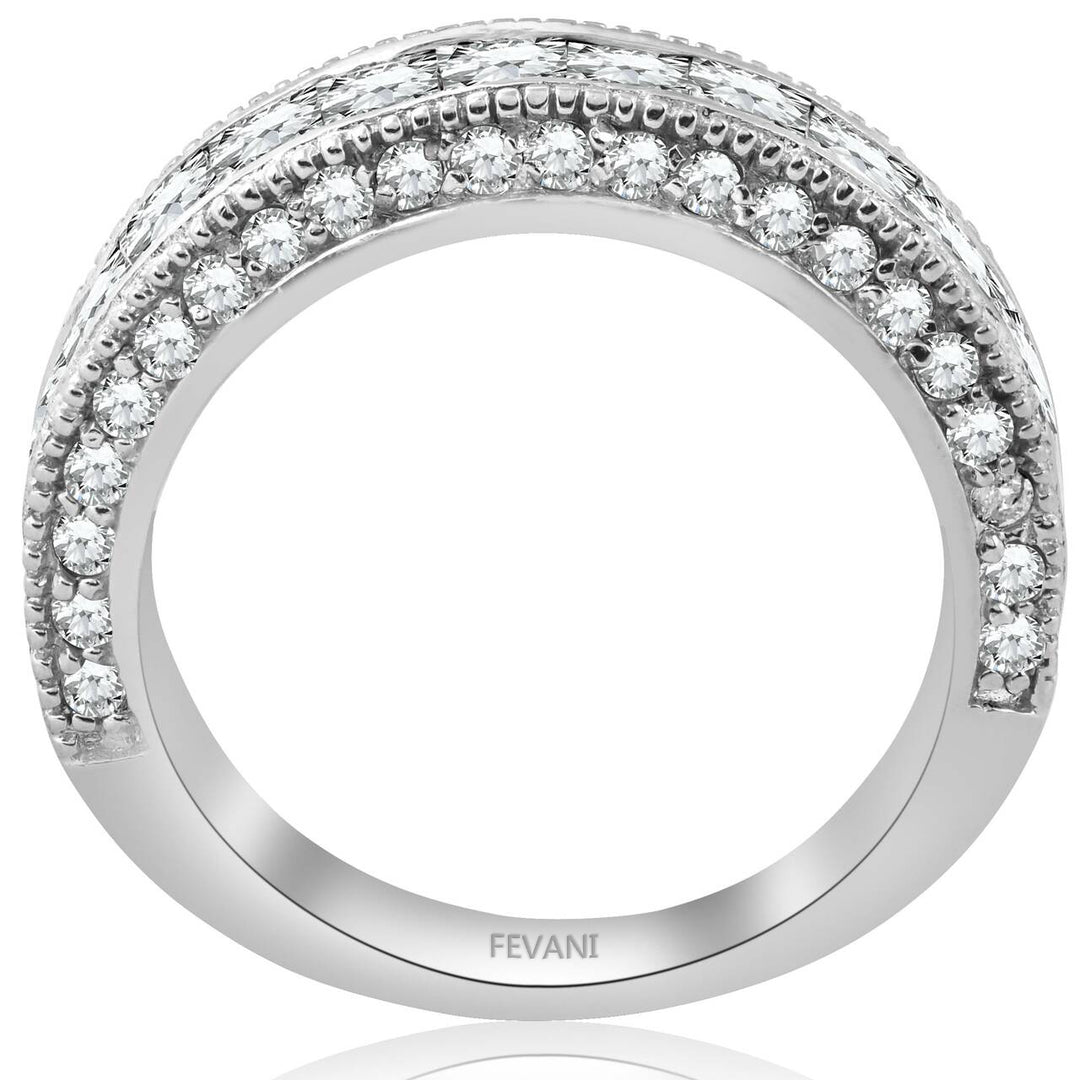 14k White Gold Princess Cut Domeneque Diamond Wedding Ring