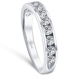 Laden Sie das Bild in den Galerie-Viewer, 14k White Gold Diamond Aimeyl Wedding Ring