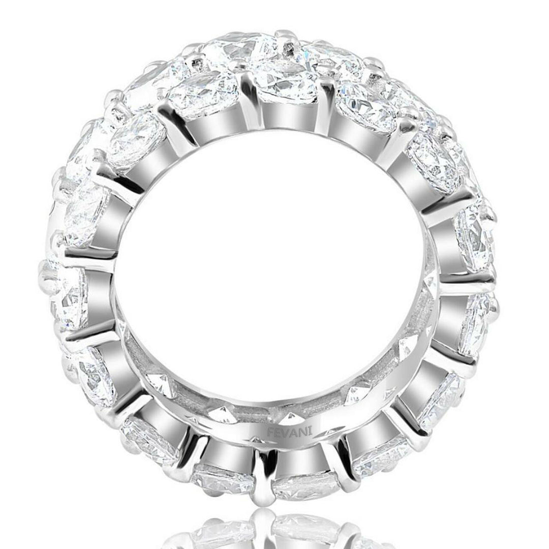 Bague de mariage Dominga à 3 rangées de diamants en or blanc 10 carats