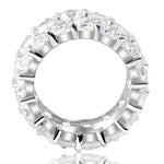 Charger l&#39;image dans la galerie, Bague de mariage Dominga à 3 rangées de diamants en or blanc 10 carats