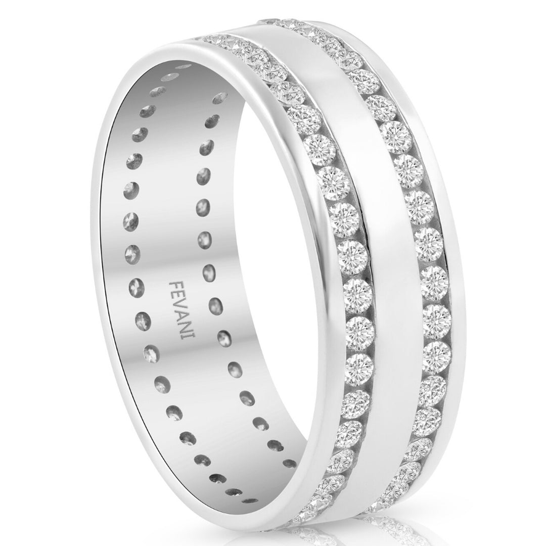 10k White Gold Double Row Francis Diamond Ring