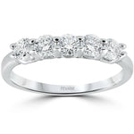 Load image into Gallery viewer, 14k White Gold Diamond Five Stone Paved&#39; Wedding Ring