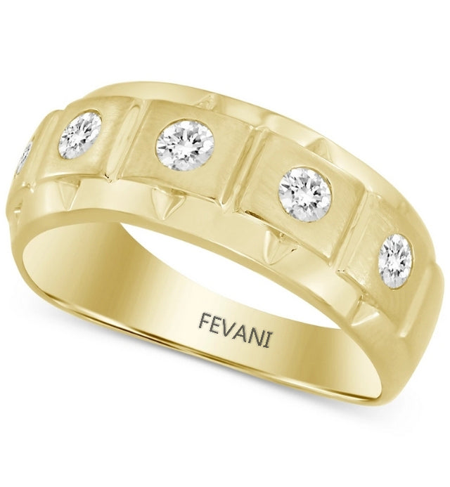 10k Yellow Gold 5-Stone Fleury Diamond Ring