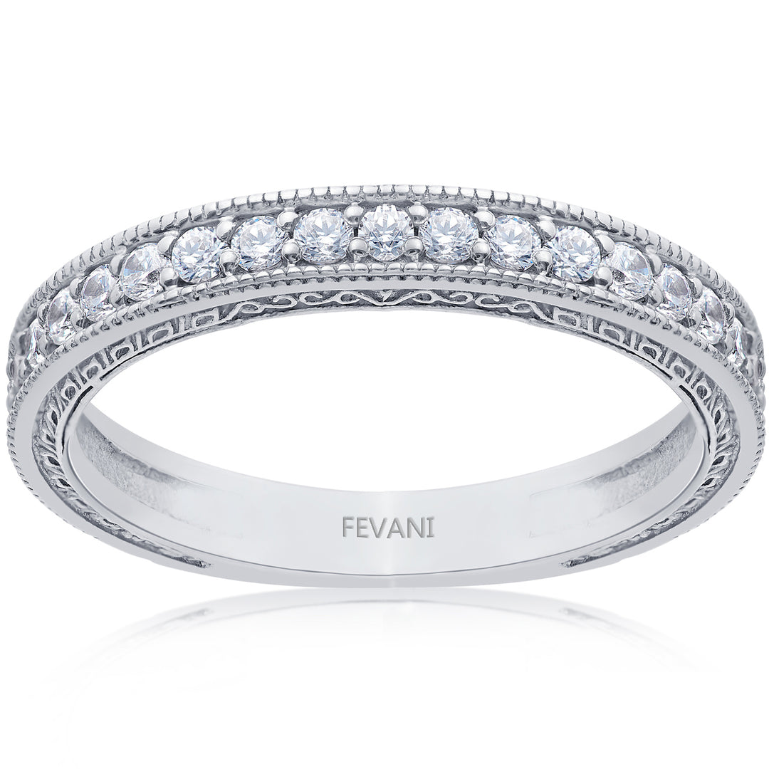 14k White Gold Diamond Aimy Vintage Wedding Ring