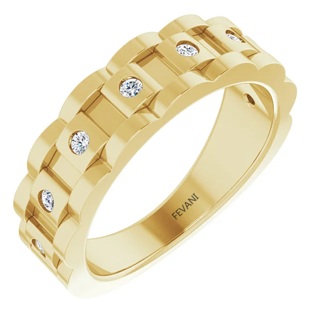 Bague de mariage en diamant Gabreale en or jaune 10 carats