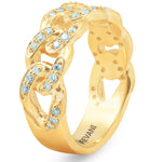 Ladda upp bild till gallerivisning, 10K Yellow Gold Curb Chain Gabryel Diamond Wedding Ring