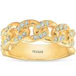 Laden Sie das Bild in den Galerie-Viewer, 10K Yellow Gold Curb Chain Gabryel Diamond Wedding Ring