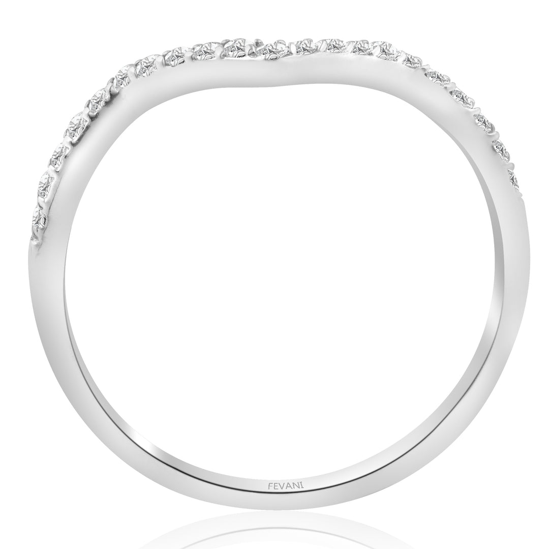 10k White Gold V Shape Stackable Bernadina Wedding Ring