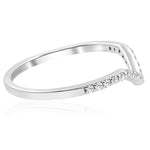 Ladda upp bild till gallerivisning, 10k White Gold V Shape Stackable Bernadina Wedding Ring