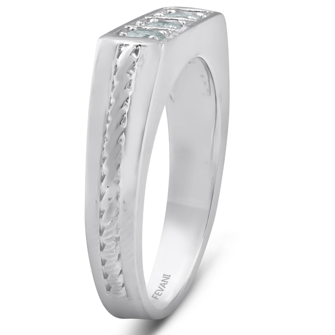 10k White Gold Braided Gen Diamond Wedding Ring