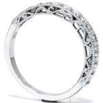 Laden Sie das Bild in den Galerie-Viewer, 14K White Gold Diamond Bernadene Wedding Ring