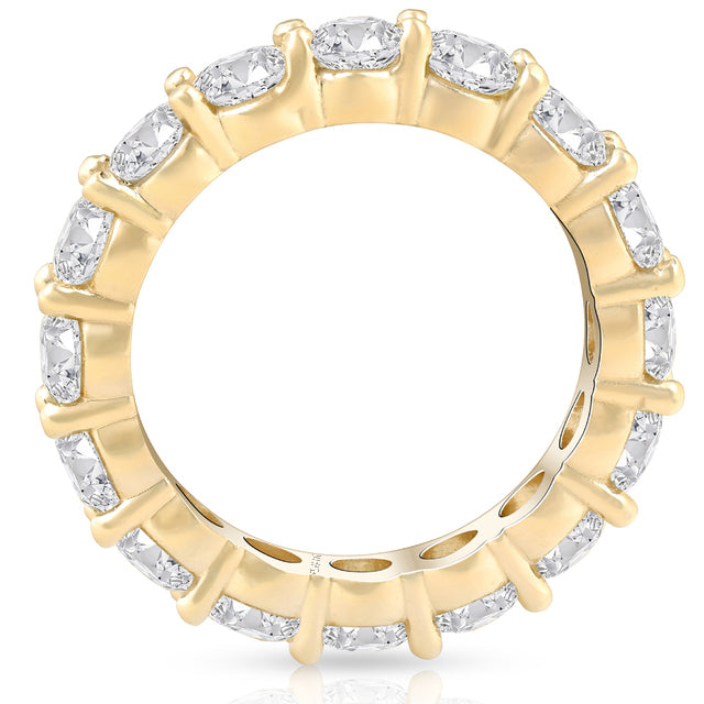 Bague de mariage éternité en or jaune 14 carats et diamants