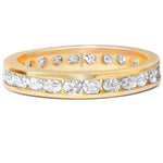 Ladda upp bild till gallerivisning, 14K Yellow Gold Diamond Channel Eternity Wedding Ring