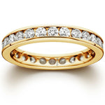 Laden Sie das Bild in den Galerie-Viewer, 14K Yellow Gold Diamond Channel Eternity Wedding Ring