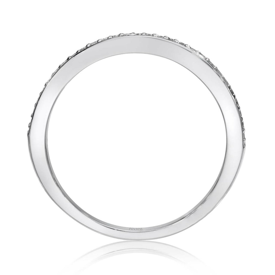 14K White Gold Diamond Pave Wedding Ring