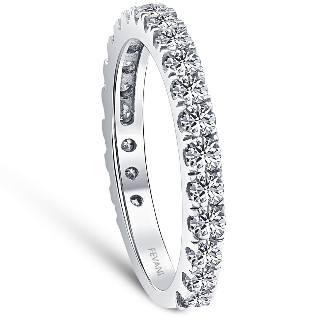 14K White Gold Diamond Stackable Bernette Wedding Ring