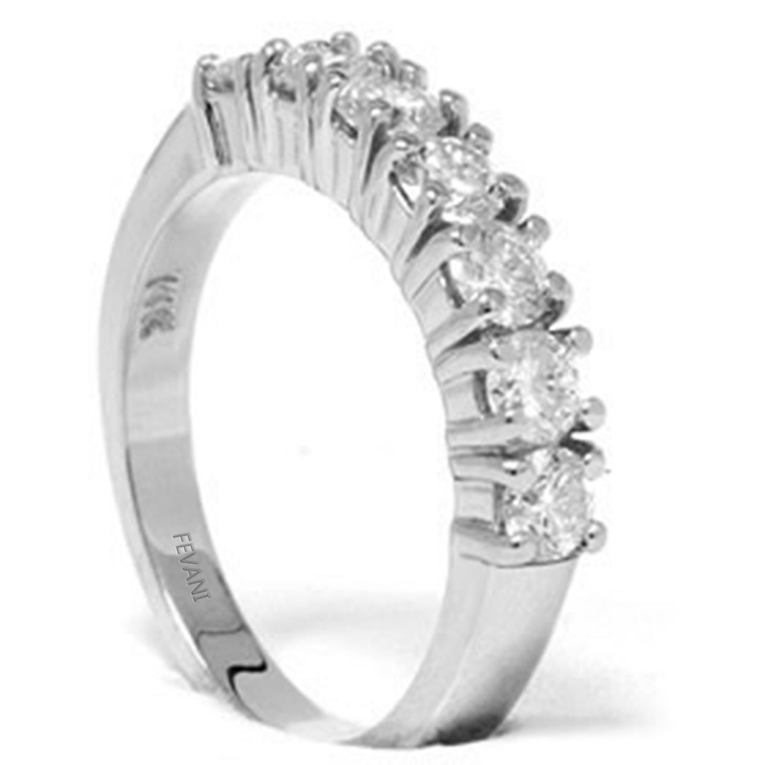 14K White Gold Diamond Bernediene Wedding Ring