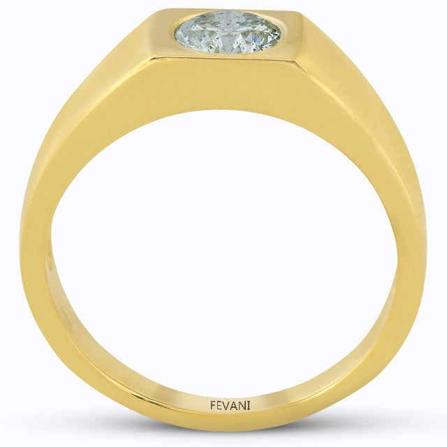 14K Yellow Gold Solitaire Jacalin Diamond Ring