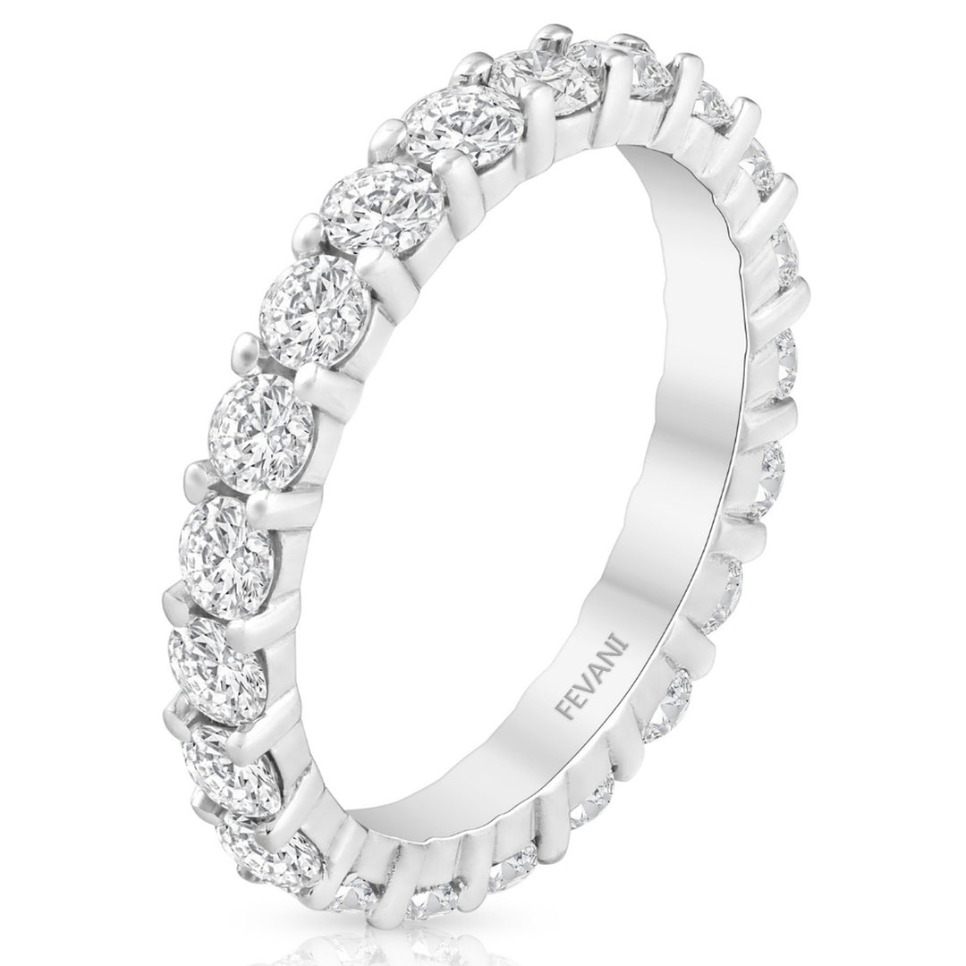 Bague de mariage Blanchette empilable en or blanc 14 carats et diamants