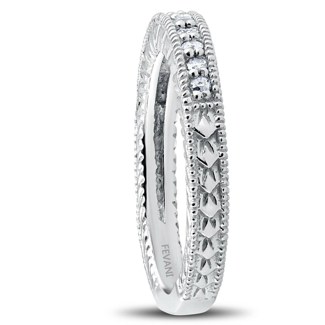 14K White Gold Diamond Vintage Wedding Ring