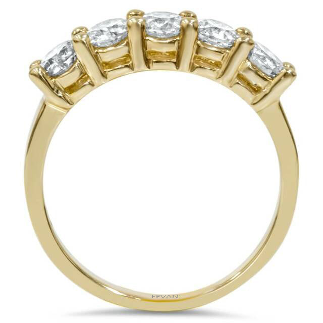 14K Yellow Gold Five Stone Camill Diamond Ring