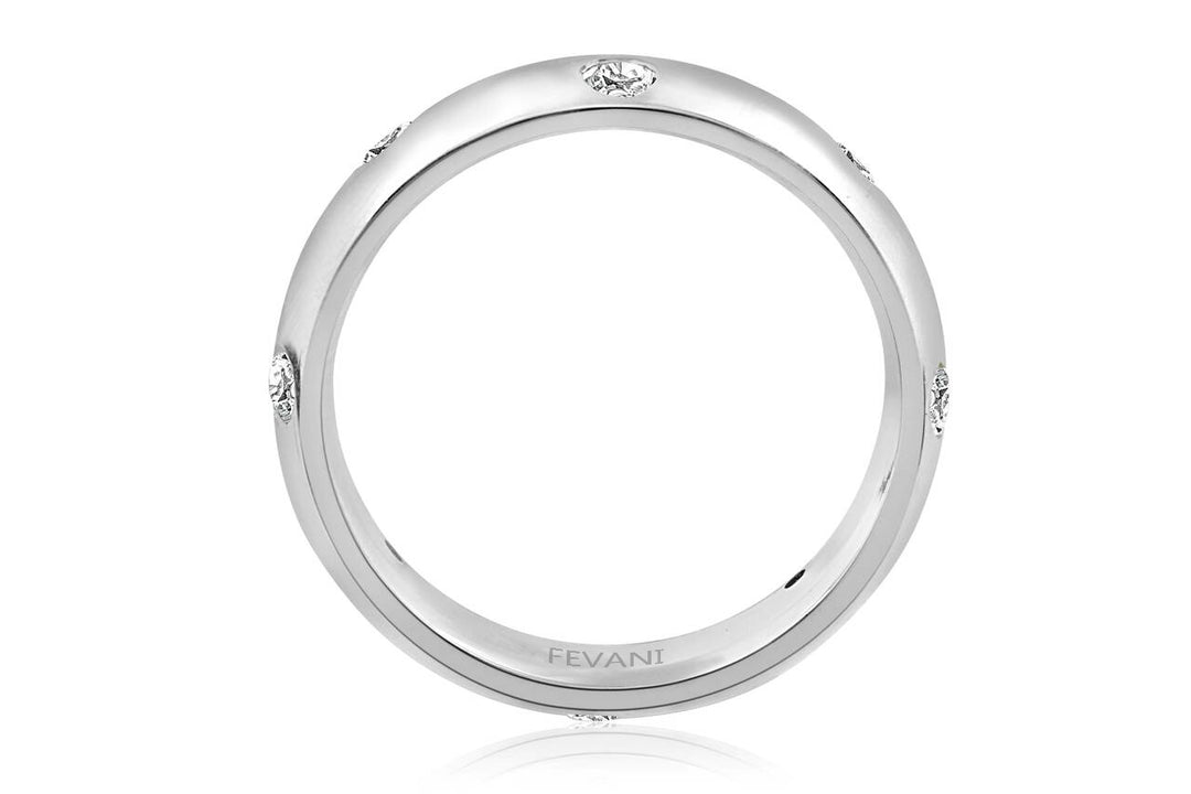 14k White Gold Comfort Laraine Fit Bezel Diamond Ring