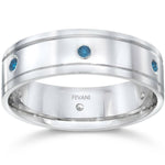 Laden Sie das Bild in den Galerie-Viewer, 14k White Gold Lorine Blue Diamond Wedding Ring