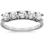 Laden Sie das Bild in den Galerie-Viewer, 14k White Gold Diamond 5 Stone Wedding Ring