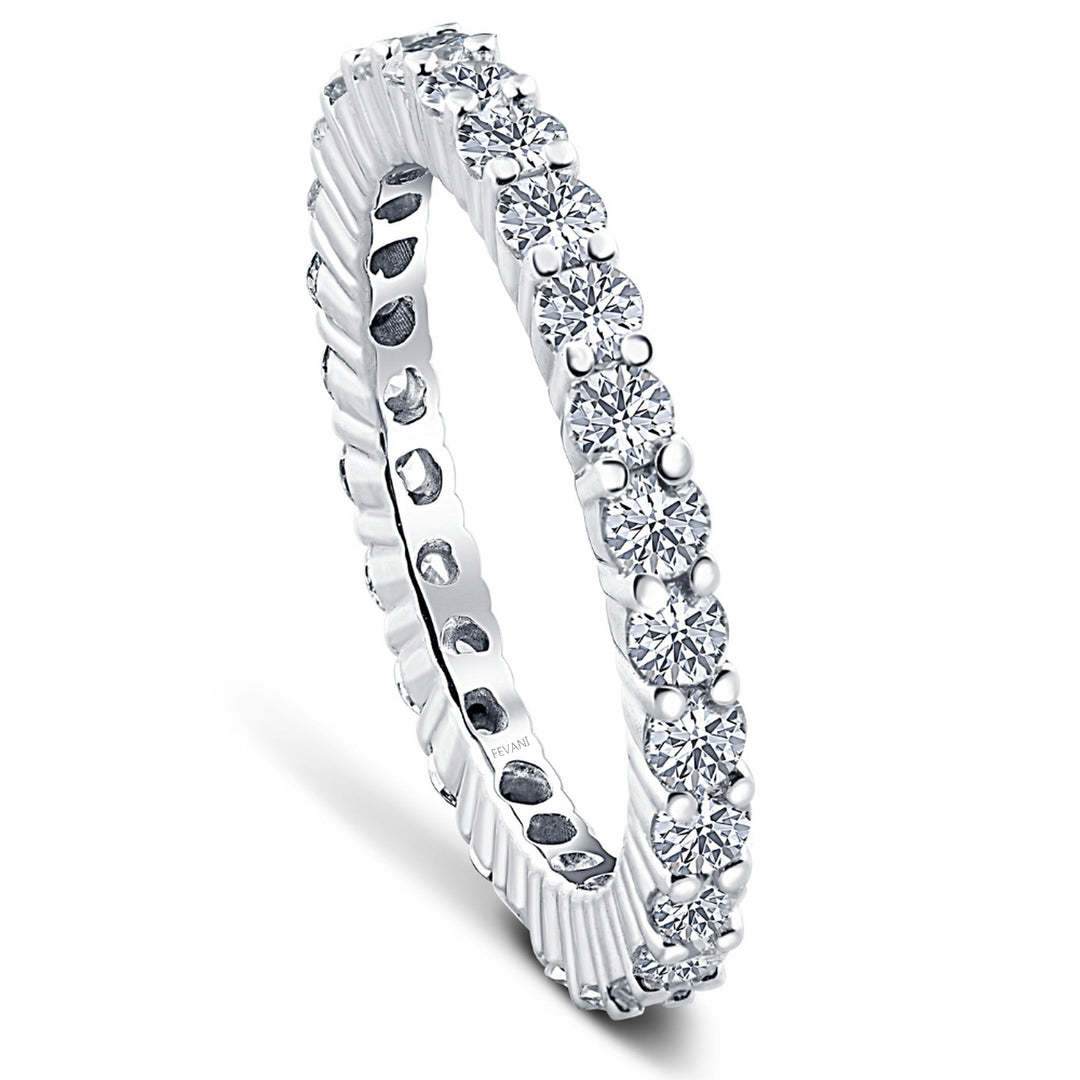 14k White Gold Diamond Prong' Eternity Ring
