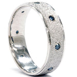 Ladda upp bild till gallerivisning, 14k White Gold Madaline Blue Diamond Wedding Ring