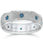 Laden Sie das Bild in den Galerie-Viewer, 14k White Gold Madaline Blue Diamond Wedding Ring