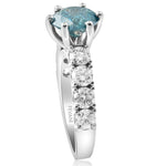 Ladda upp bild till gallerivisning, 14K White Gold Blue Diamond Kollette Engagement Ring