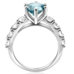 Laden Sie das Bild in den Galerie-Viewer, 14K White Gold Blue Diamond Kollette Engagement Ring