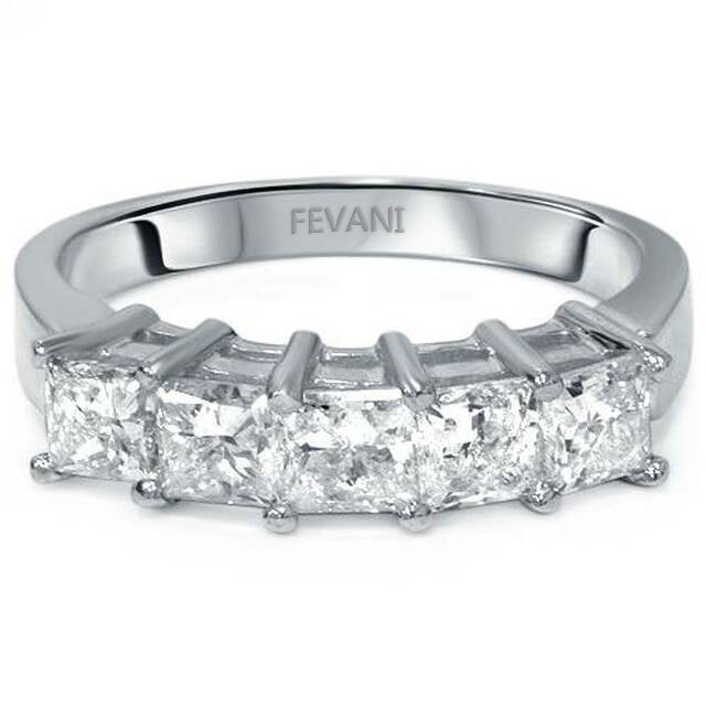 14K White Gold Diamond Coleta Wedding Anniversary Ring