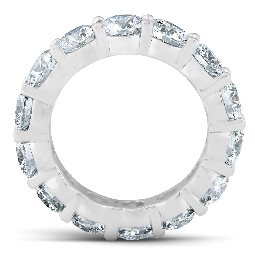 Bague de mariage éternité en or blanc 14 carats et diamants cultivés en laboratoire