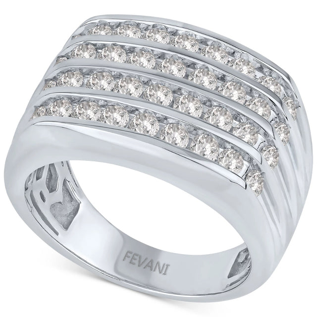 10k White Gold Multi-Row Elayna Diamond Ring
