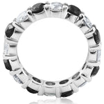 Load image into Gallery viewer, 14K White Gold Black &amp; White Diamond Eternity Ring