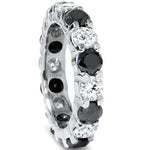 Load image into Gallery viewer, 14K White Gold Black &amp; White Diamond Eternity Ring