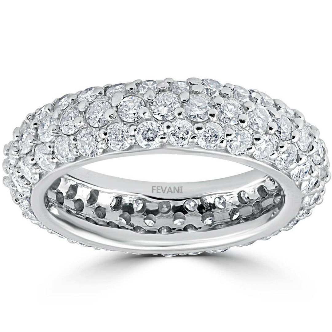 14K White Gold Diamond Clemette Wedding Anniversary Ring