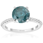 Laden Sie das Bild in den Galerie-Viewer, 14K White Gold Blue Diamond Clem Engagement Ring